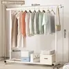 Secador de ropa de pie para interiores para uso doméstico, apto para dormitorios, plegable, de una sola barra, simple, retráctil y móvil, para colgar ropa, sombreros y otros artículos
