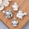 S999 Plata Pura Perro Canela Koala Muñeco Colgante Estilo Chino Dibujo Animado Animal Pulsera DIY Accesorio de Joyería Colgante