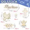 Venta al por mayor En stock Madera Pez Cruz Hoja Letra Piezas de Madera Decoración de Mesa para Fiesta Infantil Piezas de Madera Combinación Paloma