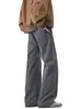 Roupa Masculina Fengshe / Nova Calça Casual Primavera e Outono Algodão Puro Meio Elástico na Cintura Estilo com Botão e Cinto High Street Americana Calça de Comprimento Total