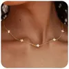 Colar de Trevo de Quatro Folhas com Zircônia Novo Estilo Europeu e Americano para Mulheres, Colar de Flor de Pérola e Concha Atacado, Pulseira de Borboleta com Contas Douradas Atacado