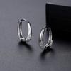 Jinse Comercio Exterior Micro-incrustado Hebilla de Oreja Europeo y Americano Nuevo Simple Moda Viento Frío Pendientes de Hebilla de Oreja de Cobre con Circonitas