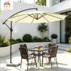 Sombrilla de Patio Offset para Exteriores de Fábrica con Luces LED Solares, Protección UV, Toldo Impermeable para Jardín y Patio Trasero