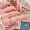 Exquisito anillo de perla de circonita con diseño de nicho para mujer, con apertura ajustable y gran sensibilidad para el dedo índice.