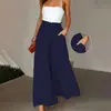 2026 Más Vendido de Amazon Pantalón Falda Casual Ancho de Pierna Suelto con Cordón de Cintura Alta Europeo y Americano En Stock Venta al por Mayor