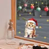Nuevas Pegatinas de Pared Navideñas Transfronterizas de Comercio Exterior, Bolas Colgantes y Pegatinas Autoadhesivas de Gatitos para Decoración del Hogar