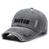 Boné de Baseball Hip Hop Rasgado Estilo Ins Retrô para Homens e Mulheres Moda Europeia e Americana Boné Bordado com Letra para Uso ao Ar Livre