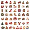 50pz Pegatinas de Elementos Navideños Estilo Tejido para Decorar Refrigerador Funda de Teléfono Taza de Agua Pegatinas de Arreglo de Escena Rojo Navideño