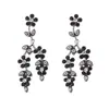 Para Moda Exquisita Transfronteriza Lujo Accesible Tendencia Aleación Full Diamante Rama Flor Hoja Flor Pendientes Estilo Elegante Cena Banquete