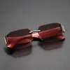 Nuevas Gafas de Sol de Moda Sin Marco Borde Cortado Pierna Ancha Metal Gafas de Sol Moda Europea y Americana Sesión de Fotos Callejera Gafas de Sol con Protección UV C69039