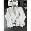 Chaqueta Bomber con Cuello Alto Estilo Americano Transfronteriza para Hombre Primavera Otoño Nueva Chaqueta Patchwork Desconstruida Rompevientos Oversize de Marca de Moda Tendencia