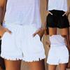 Amazon Verano Nuevo Wish Exportación Europea y Americana Cintura Elástica Cordón Casual Cintura Alta Slim Shorts de Mezclilla para Mujer Pantalones Calientes