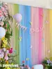 Decoração de Teto de Casamento com Gaze Colorida Arco-Íris, Adereços de Rede para Aniversário, Dia das Crianças