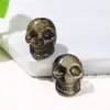 Jingdian Jewelry Peça Esculpida em Obsidiana Natural Cabeça de Caveira com Furo Acessórios DIY Contas Soltas Produtos Semi-Acabados Atacado
