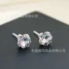 Aguja de Biocerámica Nuevo Plato de Flores Diamante Rosa Brillante Aretes para Perforación de Oreja Clavos para Hélice de Oreja Clavos para Cartílago de Oreja Agujas Antialérgicas