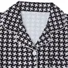 Cardigan Cruzado Europeu e Americano de Seda de Leite Pijama Preto para Mulheres, Shorts de Manga Curta, Conjunto Casual Respirável para Casa Atacado