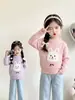 Suéter de tricô para meninas, nova coleção outono/inverno 2026, roupa de inverno estilosa e quente para meninas pequenas, blusa da moda e espessa