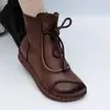 Botines retro de estilo étnico para mujer, nueva moda otoño e invierno 2026, suela blanda, versátiles, cómodos, con peluche, cálidos.