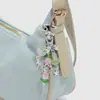 Ins Creativo Lindo Fresco y Dulce Acrílico Flor de Cerezo Corazón Lazo Estrella Llavero Colgante para Bolso