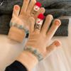 Lindos Guantes de Felpa Tejida Azules de Muñeco de Nieve para Mujer en Otoño e Invierno 2024