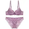 Conjunto de sujetador de encaje sexy transfronterizo europeo y americano para pechos pequeños para que parezcan más grandes, con efecto push-up, talla grande y soporte lateral para el pecho