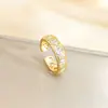 Anillo Ladrillo de Diseño Nicho de Alta Gama Lujo Accesible para Mujer Moda Europea y Americana Creativo Zirconia Chapado en Oro Anillo Abierto Ajustable