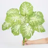 Hojas de Monstera artificiales, follaje falso para tapicería suave, flores artificiales, plantas en maceta para paisajismo, decoración del hogar estilo nórdico y arreglos decorativos