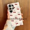 Producto de Exportación Más Vendido: Diseño de Cereza Roja Pantalla Completa Adecuado para Samsung S24 Película de Doble Capa S25 Agujero Grande Funda de Teléfono Anti-Caída de Cobertura Total