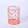 Tubo de Almacenamiento para Brochas de Maquillaje Ins, Portalápices de Escritorio de Gama Alta, Portalápices de Metal con Forma de Rosa en Oro Rosa para Lápices de Cejas y Pinceles de Sombras