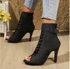 Sandálias Estilosas 2025 Femininas de Dedo Aberto Sapatos de Verão Sandálias Romanas Tamanho 43 Sandálias de Salto Alto com Tiras Peep-Toe