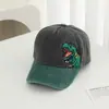 Boné de Baseball Infantil de Algodão Lavado Transfronteiriço com Bordado Estilo Americano de um Tiranossauro Rex, Chapéu de Sol Casual Vintage para Uso Externo