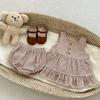 Traje de Verano 2025 para Niñas Bebé a Cuadros Chaleco sin Mangas Top con Volantes Shorts Triangulares Conjunto de Dos Piezas