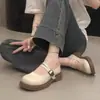 Nuevos y versátiles zapatos Mary Jane de estilo francés para mujer 2026, suela no blanda, modernos zapatos de cuero poco profundos de suela gruesa para otoño