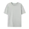 Camiseta de Manga Corta de Algodón Puro con Cuello Redondo Verano Algodón Transpirable Holgada Color Sólido Básica Casual Unisex Versátil