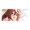 Mousepad extra grande de Uma Musume, apresentando os personagens Tokai Teio, Koden e Shion, projetado para uso silencioso e adequado para jogos de esports.