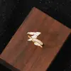 Anillo Abierto de Tres Piedras Cruzadas Completamente Diamantado, Modelo Nuevo con Acabado de Alta Gama, Anillo de Circonita de Moda, Joyería Estilo Celebridad de Internet