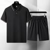 Conjunto de Camiseta Polo de Manga Corta para Hombre de Verano para Padre de Mediana Edad y Mayor Día del Padre Tops Casuales Conjunto Deportivo de Tres Piezas para Papá