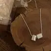 Colar Cilíndrico Geométrico Escovado em Prata de Lei S925 Design de Nicho Ins Corrente Simples Elegante para Clavícula Acessórios Estilo Frio