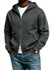 Sudadera con capucha y doble cremallera para hombre, Chaqueta gruesa de ajuste holgado con forro polar para otoño e invierno, Sudadera deportiva casual de talla grande