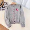 Novo cardigã de malha feminino liso com gola redonda, mangas compridas, botões, casaco solto 13141
