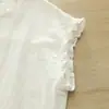 Ropa de Verano 2026, Camisa de Mujer con Cuello de Encaje Estilo Artístico y Botones de Colores, Blusa sin Mangas de Gasa de Algodón de Doble Capa