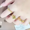 Anillo Abierto de Rama Vintage de Segunda Mano de Doble Capa con Rombos y Circonita, con un Toque Retro Único de Lujo de Alta Gama