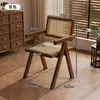 Silla Chandigarh de bambú engrosada, silla de uso doméstico con respaldo, silla de comedor engrosada para cocina y sala de estar, silla de balcón, silla de ratán de ocio
