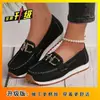 2026 Tallas Grandes Cadena de Metal Planos Suela Gruesa Punta Redonda Sin Cordones Casual Moda Versátiles Perezosos Zapatos de Mujer