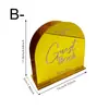 Porta servilletas de acrílico con espejo dorado semicircular para fiesta de boda transfronteriza con eslogan en inglés, estante de escritorio para almacenamiento de servilletas