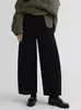 Pantalones Casuales de Pierna Ancha Acortados de Algodón Grueso Cepillado con Forma de Capullo para Mujer con Cintura Elástica, de Algodón Puro y Terciopelo Fino Transfronterizos