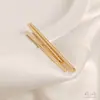 Pendientes de Botón con Colgante de Barra Recta Redonda Chapados en Oro Real de 14K que Conservan el Color, Colgantes para Collares, Accesorios DIY