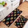 Tapete de Chão Série Patas de Cachorro Amazon Veludo Cristal Cozinha Resistente a Manchas Tapete de Pé Absorvente de Água Antiderrapante Fácil de Cuidar
