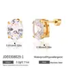 Brincos femininos estilo europeu e americano Wanxing aço inoxidável banhado a ouro 18k zircônia conjunto de brincos de luxo leve de alta qualidade atacado transfronteiriço
