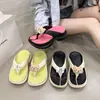 Nuevas Sandalias de Cuña de Playa Antideslizantes Lindas de Suela Gruesa para Aumentar la Altura, Chanclas de Gato de Dibujos Animados y Pez para Mujer 2025